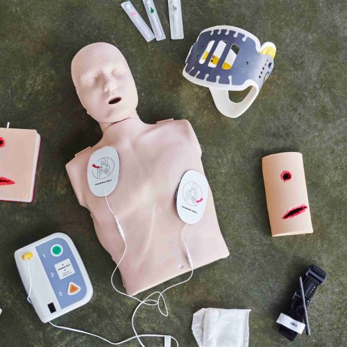 top-view-of-cpr-manikin-automated-external-defibr top-view-of-cpr-manikin-automated-external-defibr